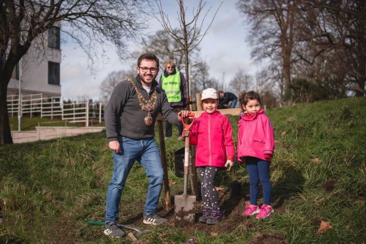 Community helps plant new trees in a Warwick park – including one in memory of the former chair of the park’s Friends group