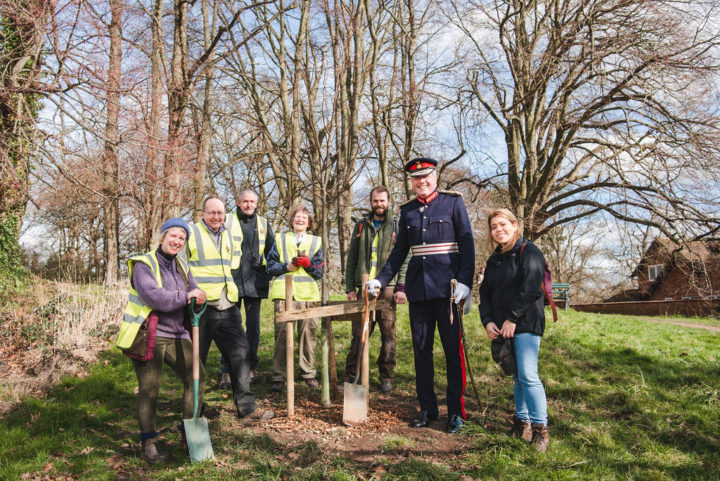 Friends of Priory Park group undertake special tree-planting event in Warwick with Warwickshire’s Lord Lieutenant